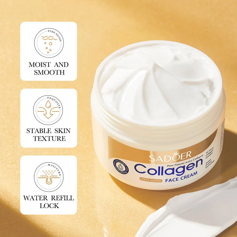 SADOER Collagen Firming Face Cream - Hydrating and Moisturizing Facial Skincare for Smoother, Firmer-Looking Skin
