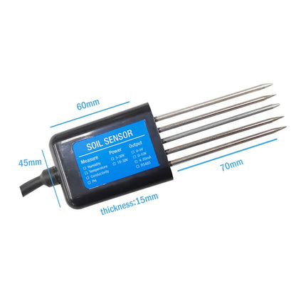 Soil Moisture, Temperature, Humidity, EC, pH & NPK Sensor - 4-20mA, 0-5V, RS485 Modbus for Accurate Soil Measurement