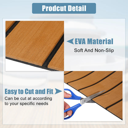 Uxcell EVA Foam Boat Flooring – Teak Foam Decking Marine Yacht Deck Mats (Multiple Sizes)