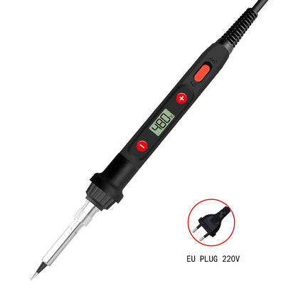 Adjustable Temperature Electric Soldering Iron: 60W/80W Mini Handle Rework Station - Heat Pencil Welding Repair Tools