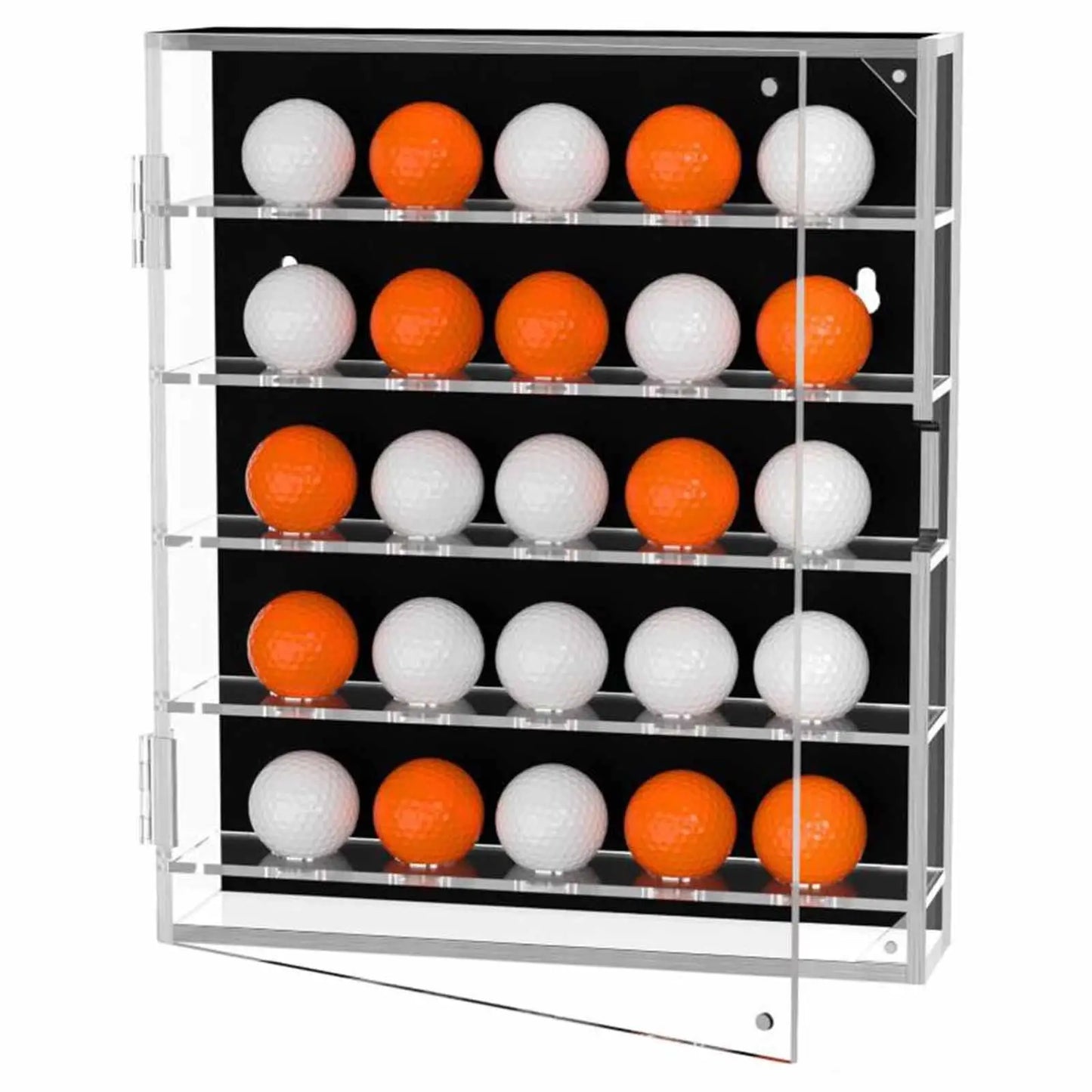 Acrylic Golf Ball Display Case Storage Box – Wall Mount or Tabletop Holder for Golf Ball Collectibles, Sports Memorabilia Display Organizer