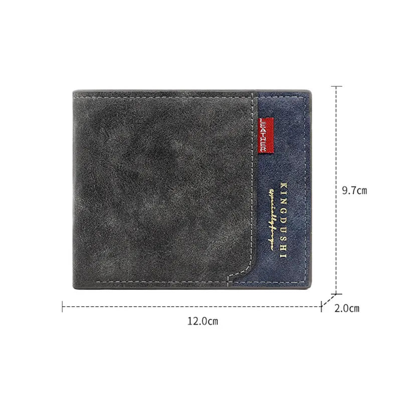 Personalized Men’s Short Wallet – High-Quality Classic Card Holder with Zipper Coin Pocket & Money Clip
