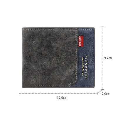 Personalized Men’s Short Wallet – High-Quality Classic Card Holder with Zipper Coin Pocket & Money Clip
