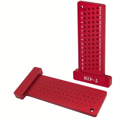 Woodworking Scribe T-Square Ruler – Metric/Inch Aluminum Line Drawing Gauge, Right Angle Protractor for Carpenter Layout