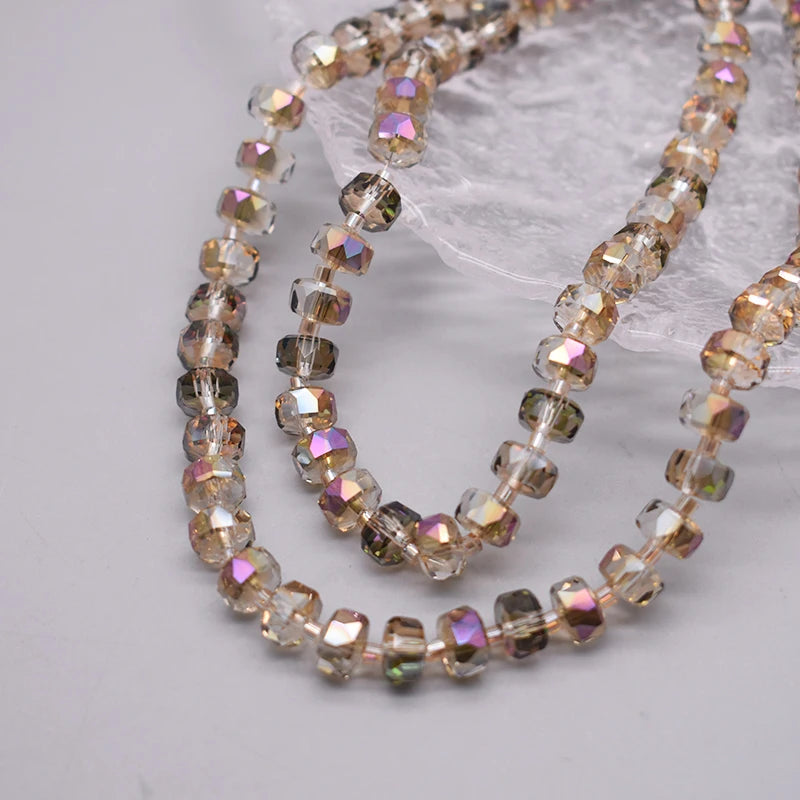 8mm Crystal Glass Beads Set - 30PCS Color Wheel Faceted Round Loose Beads for DIY Jewelry Making & Bracelets