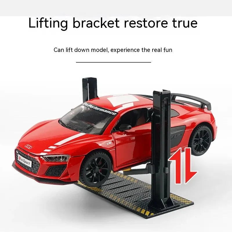 1:24 / 1:32 Scale Light-Up Parking Lot Toy – DIY Assembly Diecast Alloy Car Garage Scene for Display & Kids Gift
