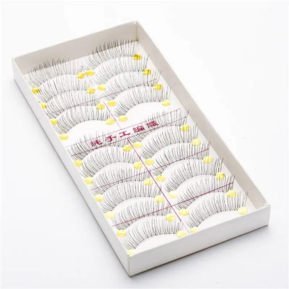 10 Pairs Handmade Natural Long False Eyelashes – Lightweight Dramatic Fake Lashes #217
