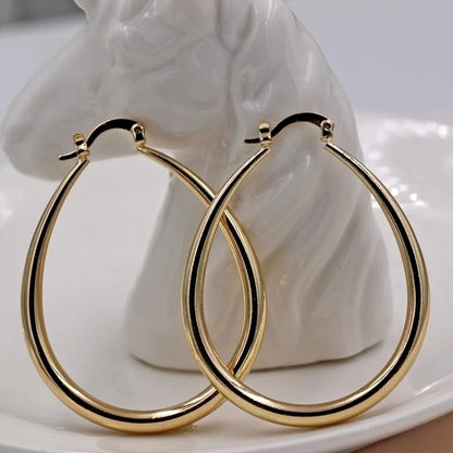 Shiny Gold Hoop Earrings for Women – Fashion Jewelry for Engagement & Wedding Gift