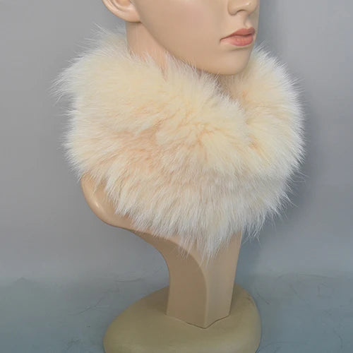 2025 Real Fox Fur Scarf and Headband – Luxury Winter Neck Warmer for Women, 100% Natural Fur, Elastic Ring Muffler
