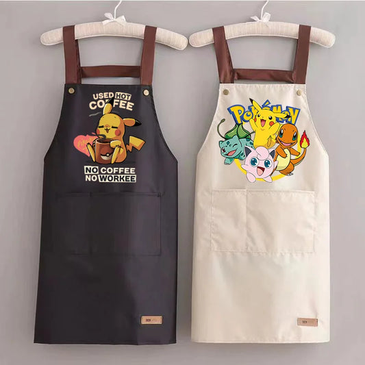 Pokémon Pikachu Waterproof & Oil-Resistant Apron — Durable Kitchen Cooking Workwear for Adults