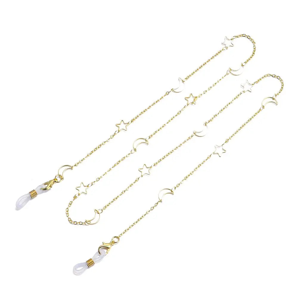 Women Pearl Star Eyeglass Chain - Fashion Beaded Sunglasses Holder Neck Strap For Reading Glasses