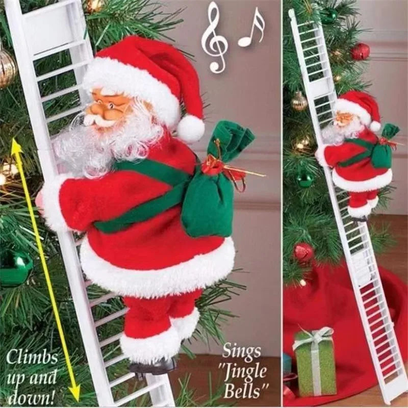 Christmas Climbing Beads Rope with Santa Claus Doll – Holiday Ornament for Party, Event & Gift Decorations