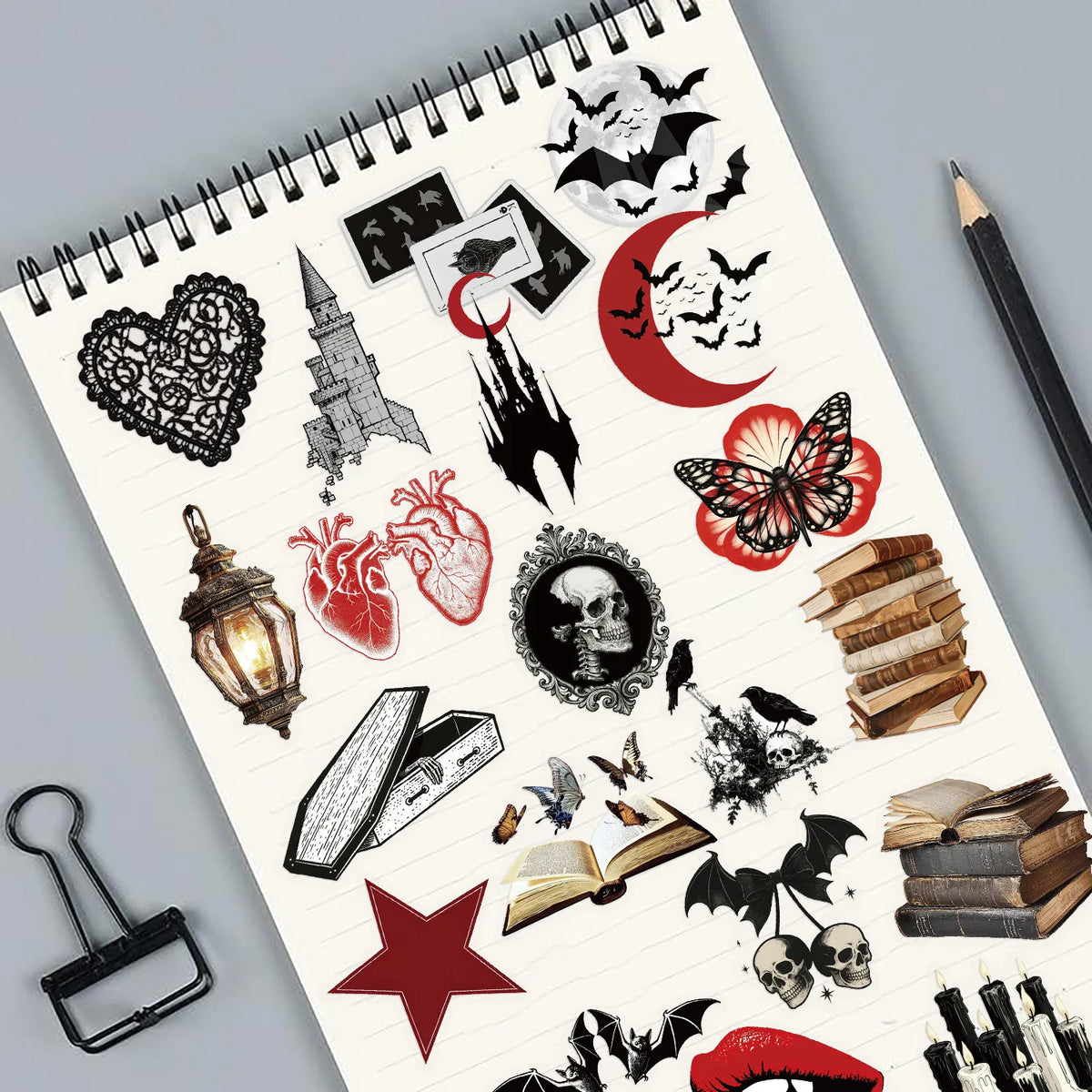 50-Piece Gothic Horror Stickers Set – Waterproof Spooky Decals for Phones, Helmets, Bikes, Laptops & Suitcases
