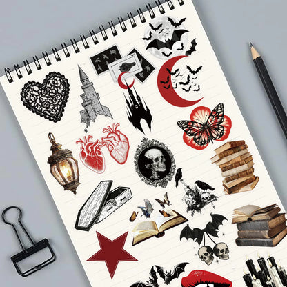 50-Piece Gothic Horror Stickers Set – Waterproof Spooky Decals for Phones, Helmets, Bikes, Laptops & Suitcases