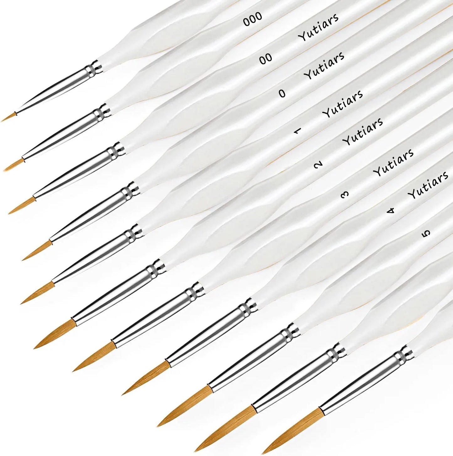 10/11PCS Miniature Paint Brush Set – Detail Tip Brushes with Ergonomic Handle for Acrylic & Oil Painting