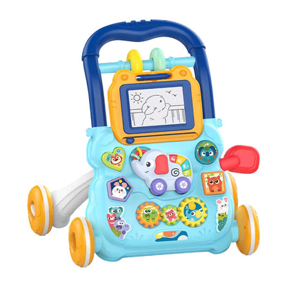 Baby Toddler Push Walker Toy – Interactive Musical Montessori Activity Walker with Lights and Safety Brake