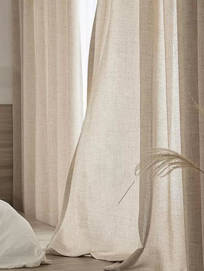 Thickened Cotton Linen Semi-Shading Curtains – Stylish Window Drapes for Bedrooms & Living Rooms