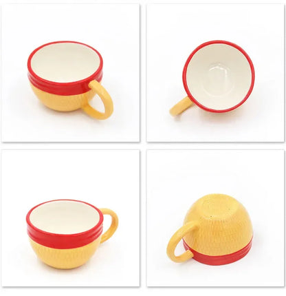 One Piece Mug – Creative Three Brothers Hat Shaped Coffee Cup, Anime Chopper, Ace & Sabo Ceramic Water Cup for Parties