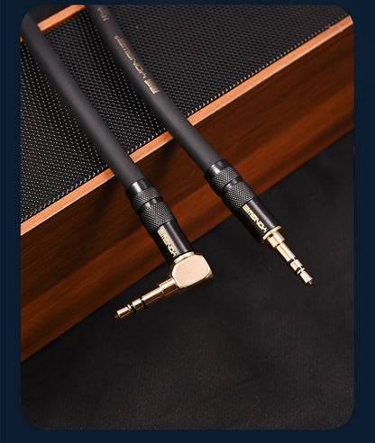 YONGWEI 3.5mm AUX Audio Cable - Straight to Curved Male-to-Male for Car, Mobile Phone, Computer, Speaker and Headset Extension