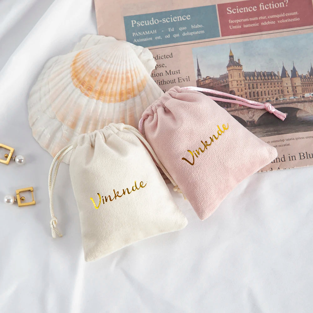 100-Pack Velvet Drawstring Jewelry Pouches - Personalized Logo Gift Bags for Wedding Favors, Candy & Makeup Packaging