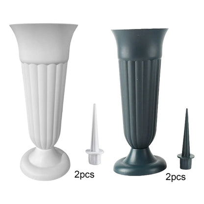 2 Pack Cemetery Vases with Spikes – Artificial Flower Grave Decorations for Memorials