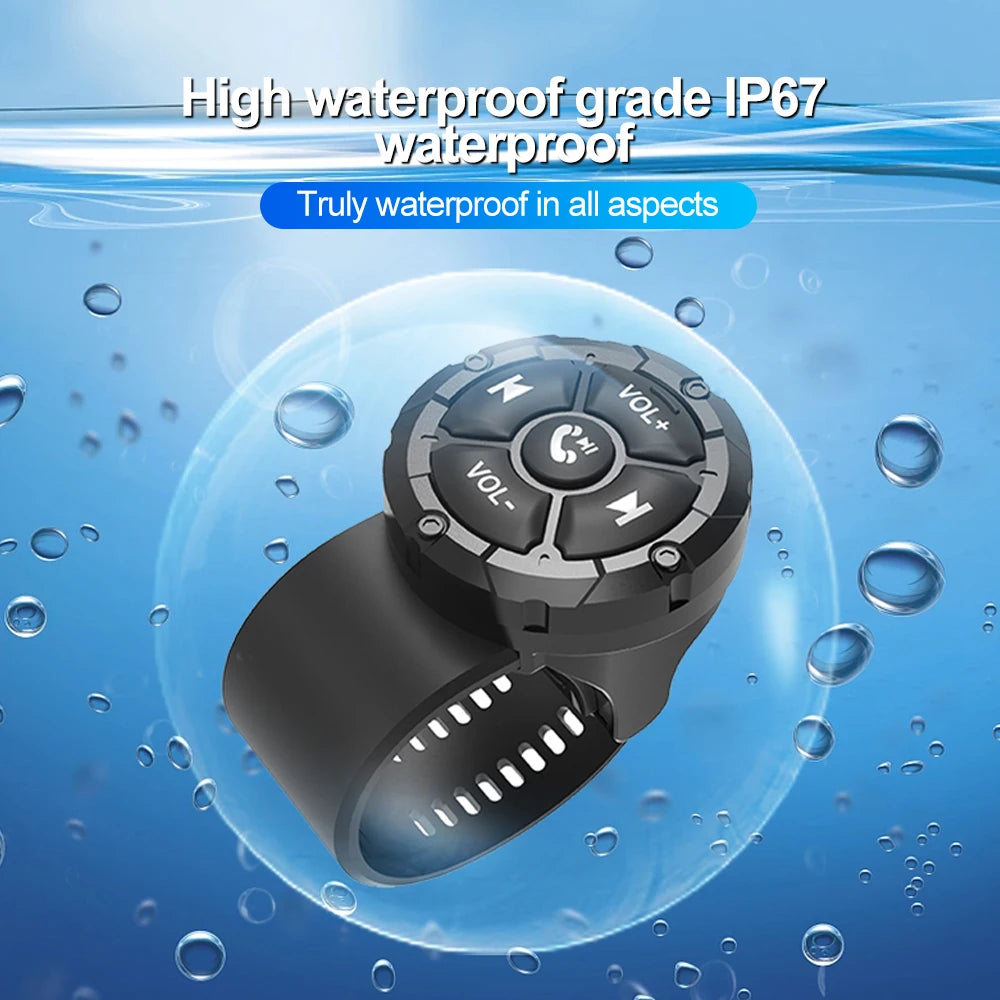 Wireless Bluetooth 5.3 Remote Button Helmet Earphone: Motorcycle/Bike Handlebar Media Controller - Convenient Steering Wheel Remote Control