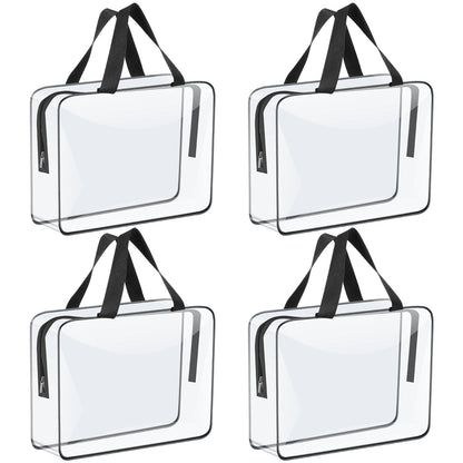 4/6-Pack PVC Makeup Storage Bags — Large Capacity Waterproof Clear Organizer with Zipper for Travel & Home