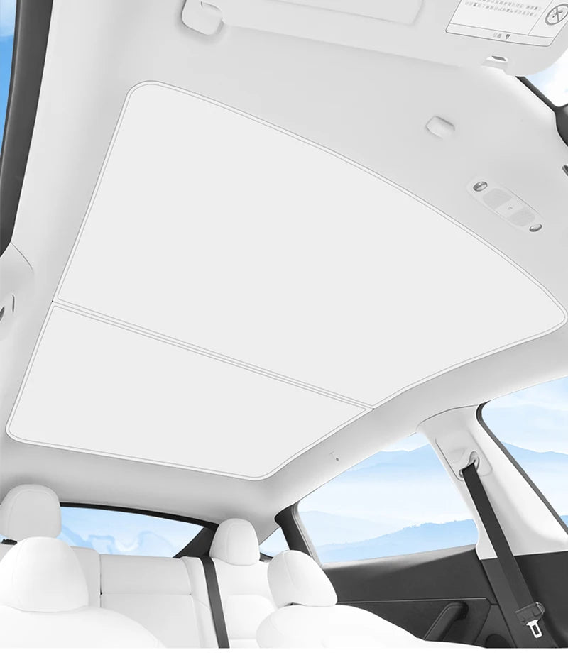 Upgraded Ice Cloth Buckle Sun Shades for Tesla Model 3 & Y (2021-2025) – Front & Rear Glass Roof Sunroof Skylight Covers
