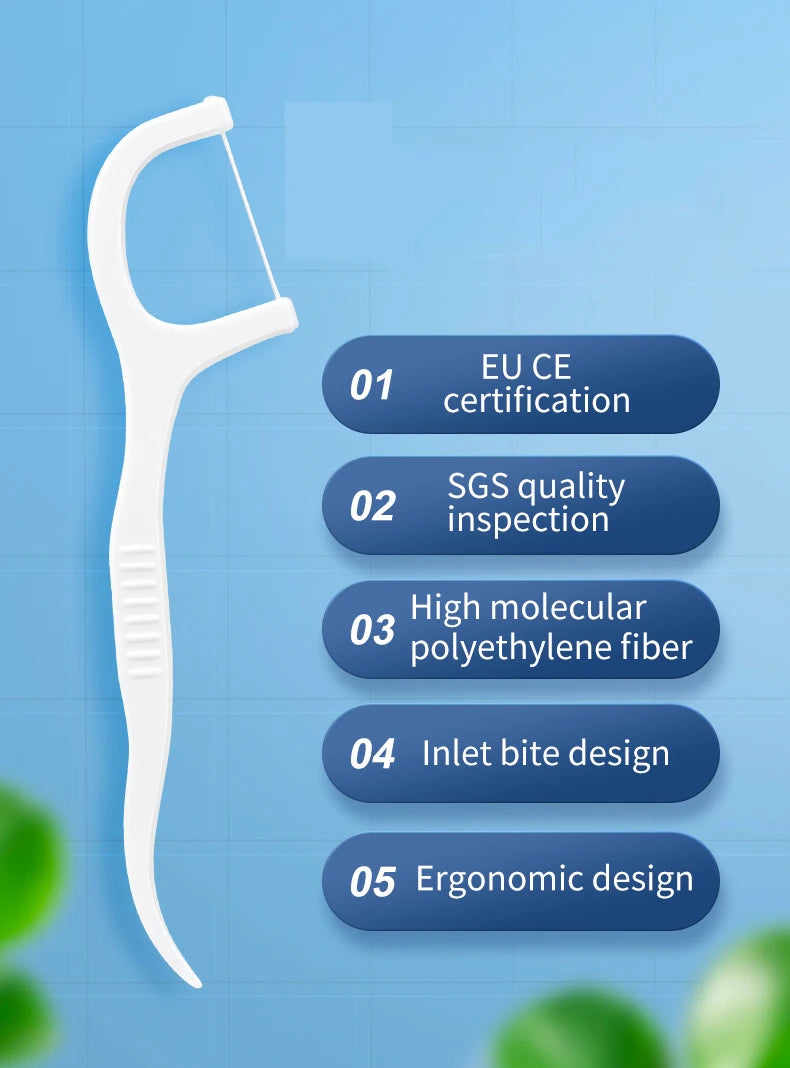 50/150/300PCS Mint & Original Dental Floss Picks – Interdental Cleaning Tools in Two Styles