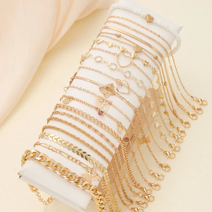20PCS Bohemian Snake Chain Anklet Set – Vintage Twisted Foot Jewelry for Women, Summer Beach Ankle Bracelet Gift Set