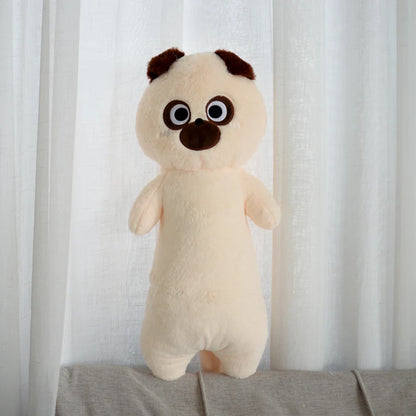 Kawaii Siamese Cat Plush Toy – Long Oblong Orange & Black Kitten Nap Pillow for Kids, Bed Decor & Hug Cushion
