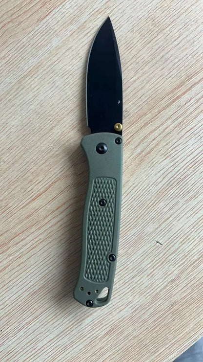 BM Bugout EDC Folding Pocket Knife – Black/White Blade Tactical Survival Knife for Outdoor, Rescue & Everyday Carry