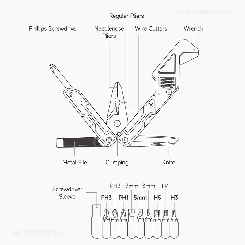NexTool Light Wrench W2 Multitool – Folding Pliers, Large Spanner, Screwdriver & Portable EDC Home Repair Tool