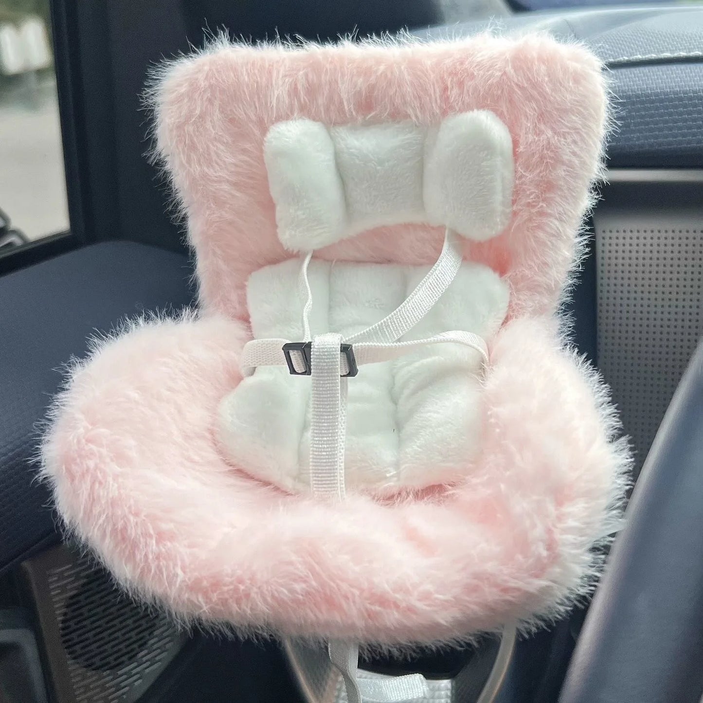 New 15-17cm Labubu Doll Safety Seat – Cute Doll Air Outlet Aromatherapy Decoration for Car Interior