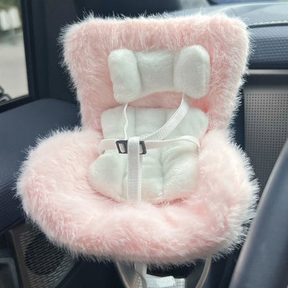 New 15-17cm Labubu Doll Safety Seat – Cute Doll Air Outlet Aromatherapy Decoration for Car Interior