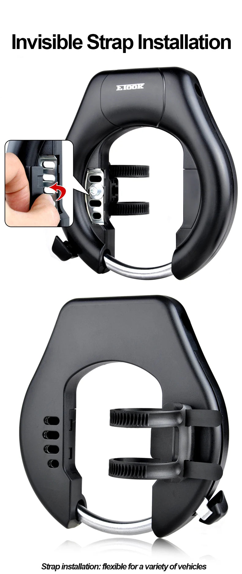 ETOOK Bike Horseshoe Lock - Anti-Theft Hardened Steel Pipe, Portable High Safety Road & Mountain Bicycle Lock