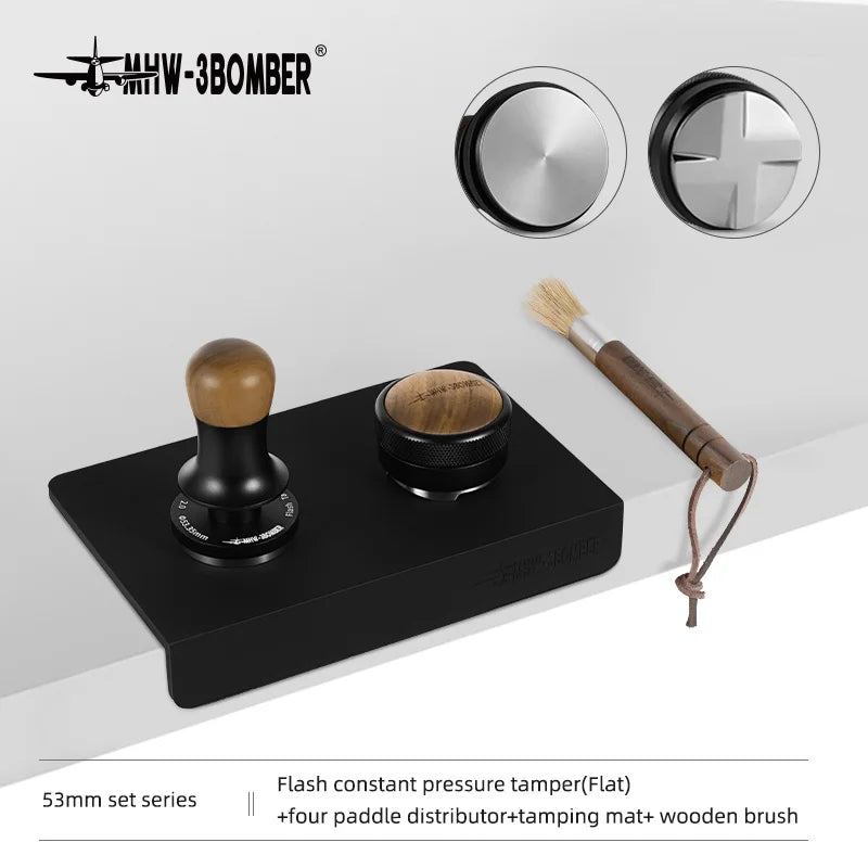 MHW-3BOMBER 30lb Calibrated Coffee Tamper – 51mm/53mm/58mm Flat Espresso Tamper with Spring-Loaded Pressure for Baristas