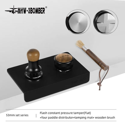 MHW-3BOMBER 30lb Calibrated Coffee Tamper – 51mm/53mm/58mm Flat Espresso Tamper with Spring-Loaded Pressure for Baristas