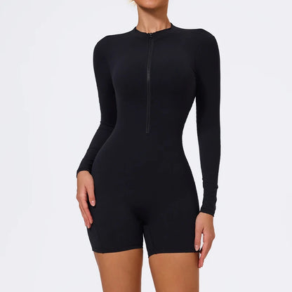 Women's Summer Backless Yoga Jumpsuit – One Piece Fitness Romper Gym Sportswear Tight Shorts Outfit