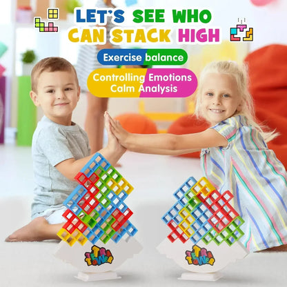 Tetra Tower Balance Puzzle Game - Fun Stacking Building Board Game for Kids Adults Family Friends Party Gift