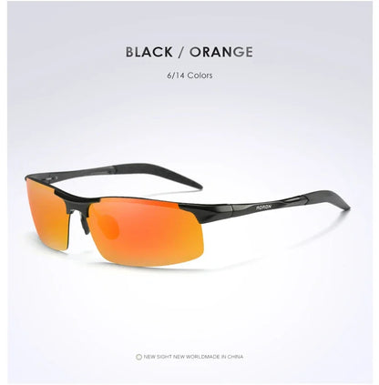 AORON Men’s Driving Sunglasses — Polarized UV400 Anti-Glare Retro Sport Glasses with Aluminum Magnesium Frame