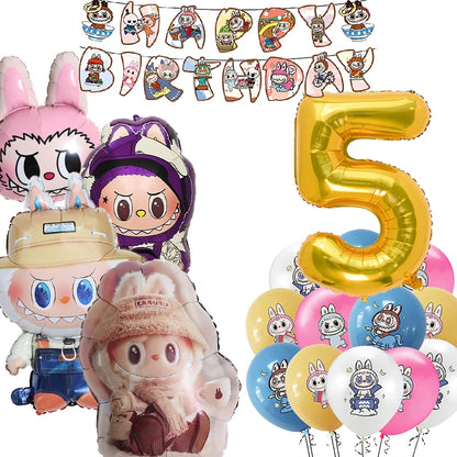 Doll Birthday Party Supplies – Disposable Tableware, Balloons, Banner & Stickers