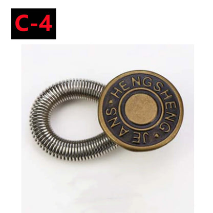 Adjustable Metal Button Extender for Jeans & Pants – Retractable Waistband Expander (1/5/10PCS Sewing Free)