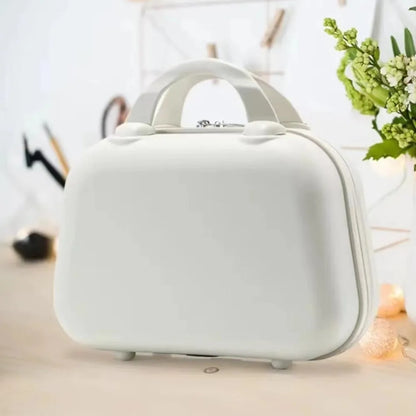 Portable 14-Inch Mini ABS Travel Suitcase – Waterproof Handheld Luggage & Makeup Storage Box with Zipper