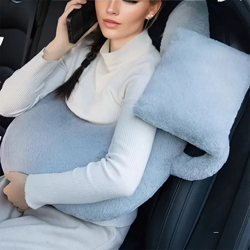 U-Shaped Multifunctional Car Pillow – Plush Travel Neck Pillow with Removable Sleeve