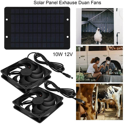 Solar Powered Mini Exhaust Fan – Portable Ventilator with Solar Panel Air Extractor for Chicken Coop, Dog House, RV & Greenhouse Cooling
