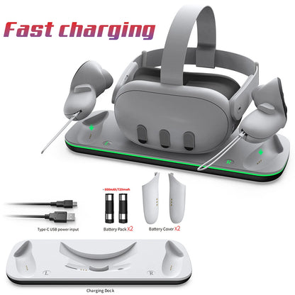 Charging Dock for Meta Oculus Quest 3 – RGB Charging Stand & Controller Holder