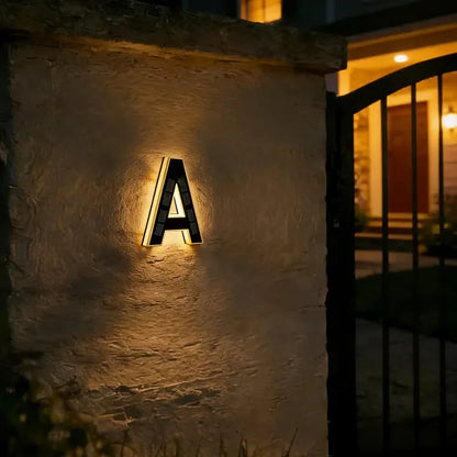 Custom Solar LED House Numbers - Waterproof Luminous Address Sign for Outdoor Wall & Door Decor