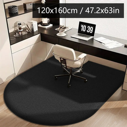 Solid Color Flannel Chair Mat – Thickened Soft Floor Carpet for Computer Desk, Swivel Chair, Study & Dressing Table Use