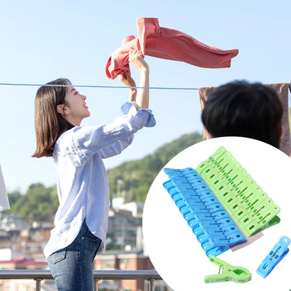 24PCS Plastic Clothes Clips – Strong Load-Bearing Pegs for Hangers, Drying Quilts & Clothes
